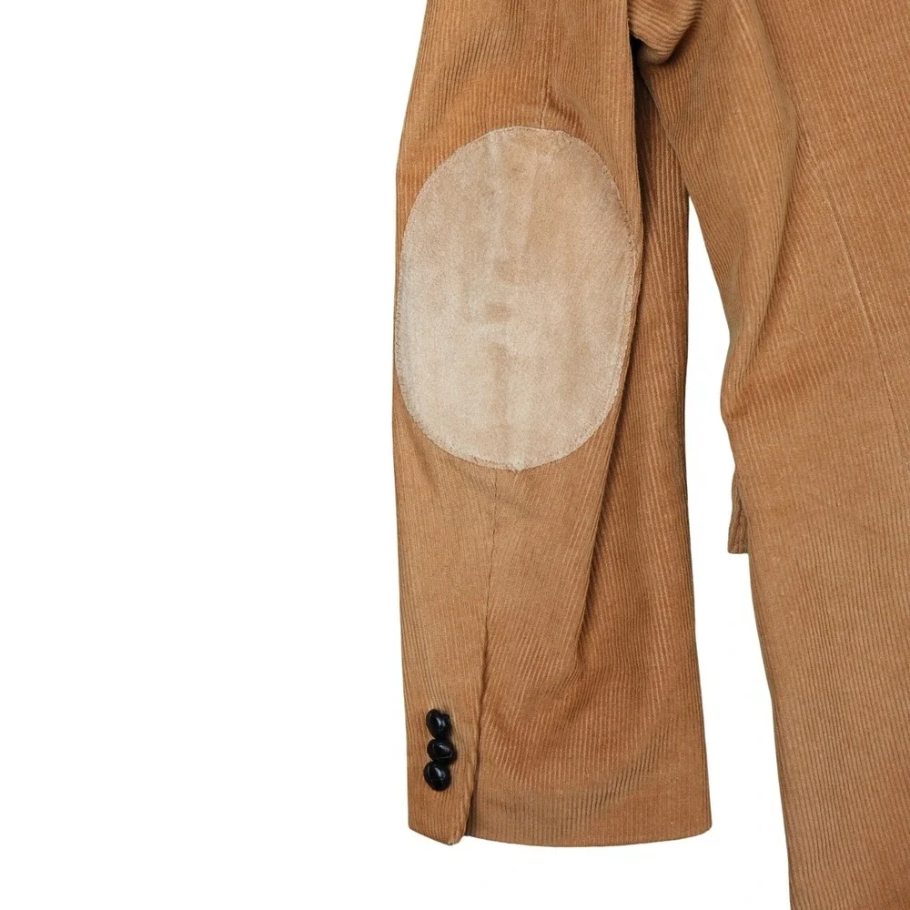 Circle S Mens Tan Corduroy Western Blazer Sport Coat Elbow Patches 44R Vintage